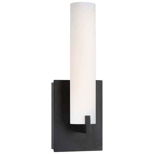 George Kovacs Tube 13in 1-Light Bathroom Vanity Light | Modern Dark Restoration Bronze Metal | Bathroom Vanity & Hallway | W 5 x | Model P5040-37B-L
