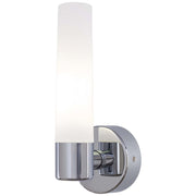 George Kovacs Saber 1-Light LED Wall Sconce | Contemporary Chrome and Etched Opal Glass | Bathroom & Hallway Accent | Model P5041-077-PL