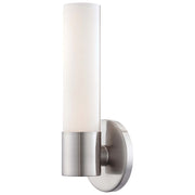 George Kovacs Saber LED Wall Sconce | Brushed Nickel Metal and Etched Opal Glass | Hallway & Bathroom Accent Light | 5 x 4 x 12 in | Model P5041-084-L