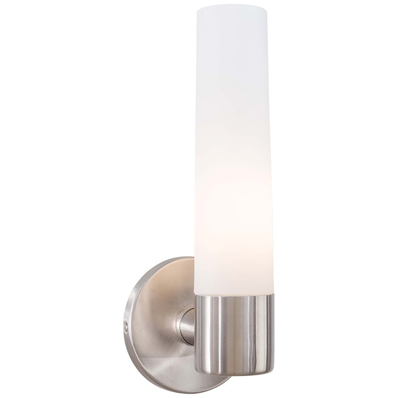 George Kovacs Saber 5in 1-Light Wall Sconce | Contemporary Brushed Stainless Steel | Hallway & Bathroom Accent | 5 x 5 x 12 in | Model P5041-144