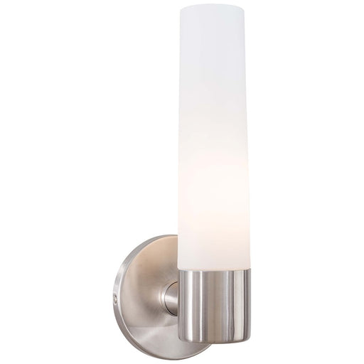 George Kovacs Saber 5in 1-Light Wall Sconce | Contemporary Brushed Stainless Steel | Hallway & Bathroom Accent | 5 x 5 x 12 in | Model P5041-144