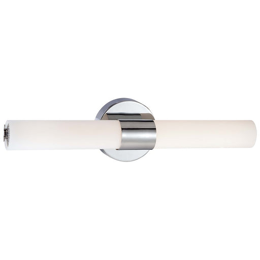 George Kovacs Saber 21in 2-Light LED Bath Vanity | Contemporary Chrome and Etched Opal Glass | Bathroom Vanity | Model P5042-077-L