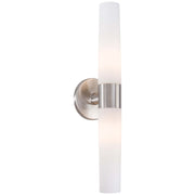 George Kovacs Saber 2-Light Bathroom Vanity Light | Brushed Stainless Steel Metal | Bathroom Vanity | 20 x 5 x 5 in | Model P5042-144