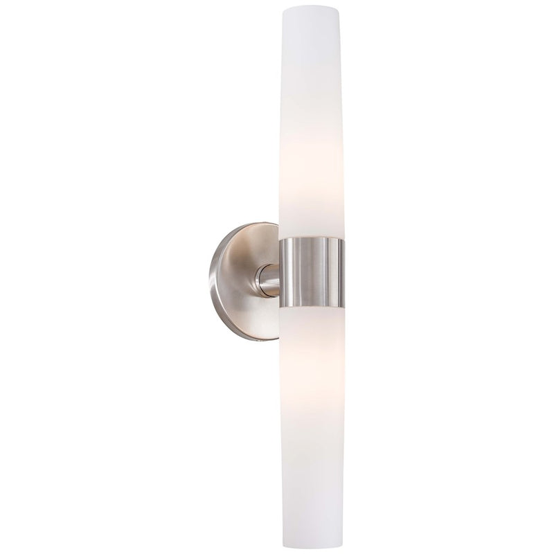 George Kovacs Saber 2-Light Bathroom Vanity Light | Brushed Stainless Steel Metal | Bathroom Vanity | 20 x 5 x 5 in | Model P5042-144