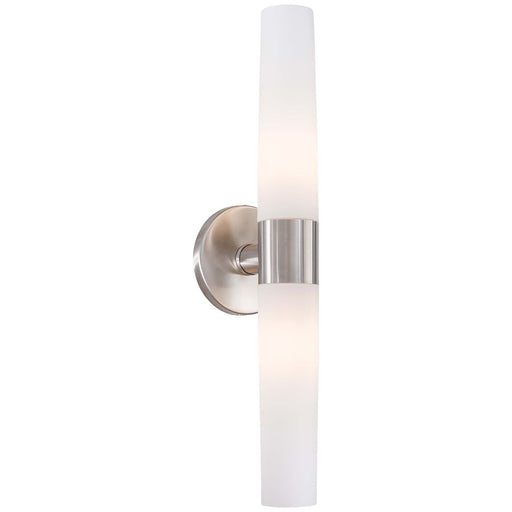 George Kovacs Saber 2-Light Bathroom Vanity Light | Brushed Stainless Steel Metal | Bathroom Vanity | 20 x 5 x 5 in | Model P5042-144