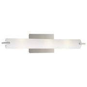George Kovacs Tube 20in 3-Light Bathroom Vanity Light | Contemporary Chrome and Etched Opal Glass | Bathroom Vanity & Powder Room | Model P5044-077