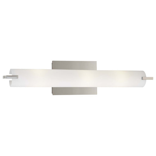 George Kovacs Tube 20in 3-Light Bathroom Vanity Light | Contemporary Chrome and Etched Opal Glass | Bathroom Vanity & Powder Room | Model P5044-077