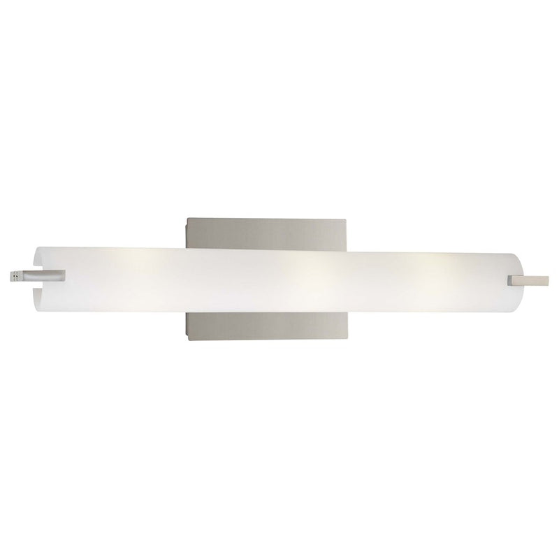 George Kovacs Tube 20in 3-Light Bathroom Vanity Light | Contemporary Chrome and Etched Opal Glass | Bathroom Vanity & Powder Room | Model P5044-077