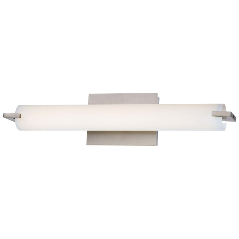 George Kovacs Tube 20in 1-Light LED Bathroom Vanity Light | Contemporary Brushed Nickel and Etched Opal Glass | Bathroom Vanity | Model P5044-084-L