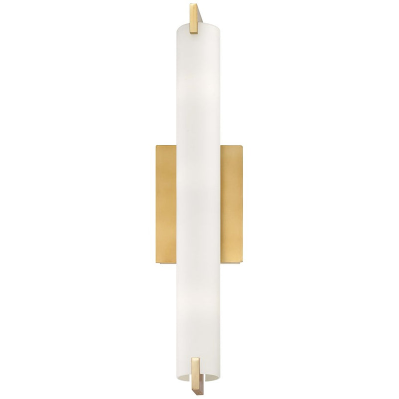 George Kovacs Tube 20in 3-Light Bathroom Vanity Light | Contemporary Honey Gold and Etched Opal Glass | Bathroom Vanity & Powder | Model P5044-248