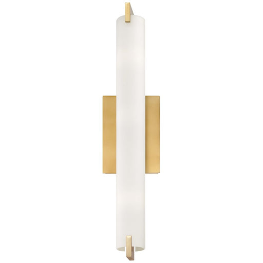 George Kovacs Tube 20in 3-Light Bathroom Vanity Light | Contemporary Honey Gold and Etched Opal Glass | Bathroom Vanity & Powder | Model P5044-248
