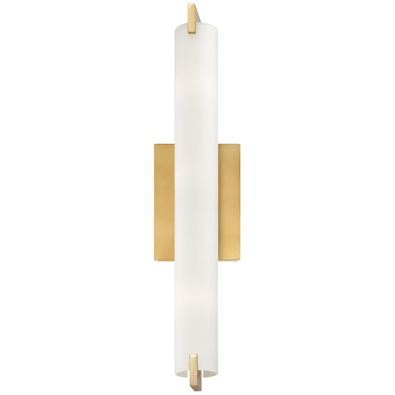 George Kovacs Tube LED 20.5in 1-Light Bathroom Vanity Light | Modern Honey Gold and Etched Opal Glass | Bathroom Vanity & Hallway | Model P5044-248-L
