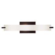 George Kovacs Tube 20in 3-Light Bathroom Vanity Light | Dark Restoration Bronze and Etched Opal Glass | Bathroom Vanity | Model P5044-37B