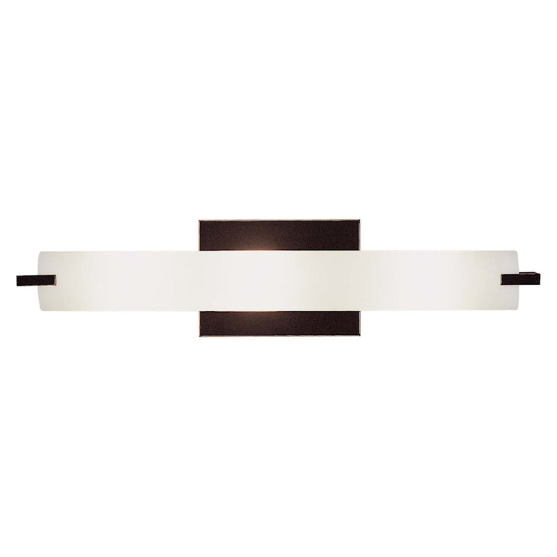 George Kovacs Tube 20in 3-Light Bathroom Vanity Light | Dark Restoration Bronze and Etched Opal Glass | Bathroom Vanity | Model P5044-37B