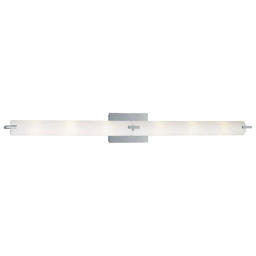 George Kovacs Tube 6-Light Bathroom Vanity Light | Contemporary Chrome and Etched Opal Glass | Bathroom Vanity & Hallway | Model P5046-077
