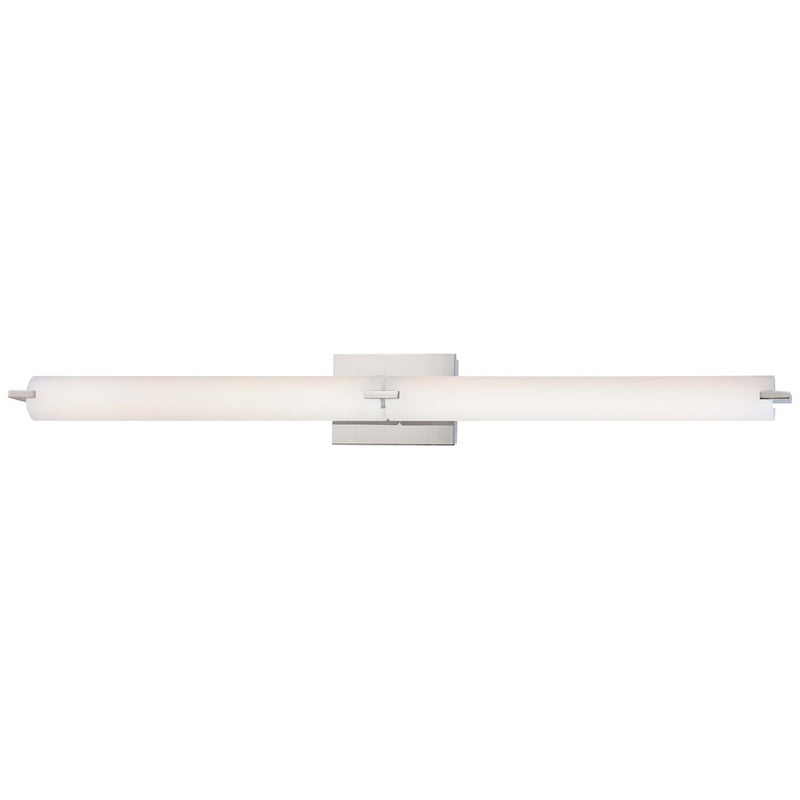 George Kovacs Tube 40in 2-Light LED Bath Vanity Light | Contemporary Chrome and Etched Opal Glass | Bathroom Vanity Lighting | Model P5046-077-L