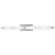 George Kovacs Tube 40in 4-Light Bath Vanity | Contemporary Chrome and Etched Opal Glass | Bathroom Vanity | 40 x 4 x 5 in | Model P5046-077-PL