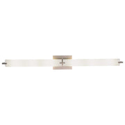 George Kovacs Tube 40in 6-Light Bath Vanity | Contemporary Brushed Nickel and Etched Opal Glass | Bathroom Vanity | 40 x 4 x 5 in | Model P5046-084
