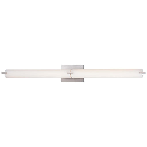 George Kovacs Tube 2-Light LED Bath | Contemporary Brushed Nickel and Etched Opal Glass | Bathroom Vanity Light | Model P5046-084-L