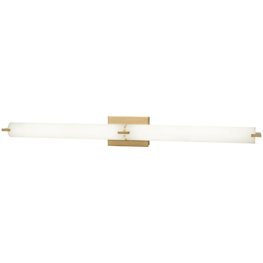George Kovacs Tube 40in LED Bathroom Vanity Light | Contemporary Honey Gold and Etched Opal | Bathroom Vanity & Hallway | Model P5046-248-L