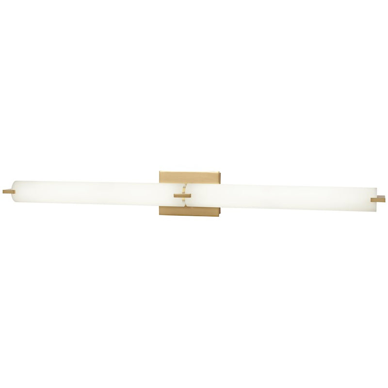George Kovacs Tube 40in LED Bathroom Vanity Light | Contemporary Honey Gold and Etched Opal | Bathroom Vanity & Hallway | Model P5046-248-L