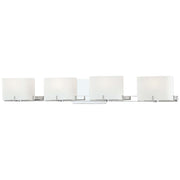 George Kovacs Curvy Corner 34in 4-Light Bathroom Vanity Light | Contemporary Chrome and Etched Opal Glass | Bathroom Vanity | Model P5154-077