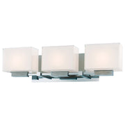 George Kovacs Cubism 3-Light Wall Sconce | Contemporary Chrome and Clear Glass | Bathroom Vanity & Powder Room | 22 x 5 x 6 in | Model P5213-077