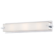 George Kovacs Cubism 24in 3-Light Vanity Light | Contemporary Chrome and Clear Mitered Glass | Bathroom Vanity | 24 x 4 x 5 in | Model P5216-077