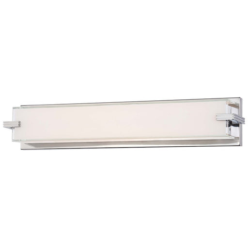 George Kovacs Cubism 24in LED Bath Vanity Light | Contemporary Chrome and Clear Mitered Glass | Bathroom Vanity & Powder Room | Model P5216-077-L