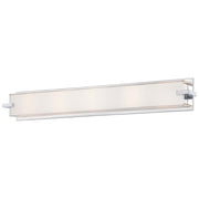 George Kovacs Cubism 30in 5-Light Vanity Light | Contemporary Chrome and Clear Mitered Glass | Bathroom Vanity | 30 x 3 x 5 in | Model P5217-077
