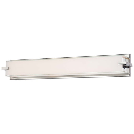 George Kovacs Cubism 30in LED Bath Vanity Light | Contemporary Chrome and Mitered Glass | Bathroom Vanity Lighting | Model P5217-077-L