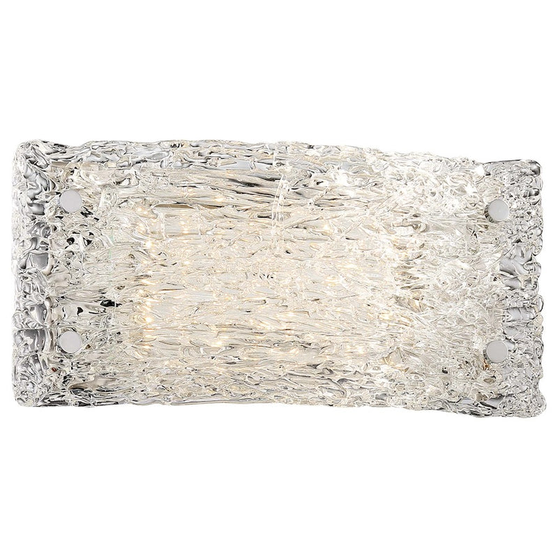 George Kovacs Forest Ice 12in 1-Light LED Bath Vanity Light | Transitional Chrome and Clear Artisan Glass | Bathroom & Powder | Model P5281-077-L