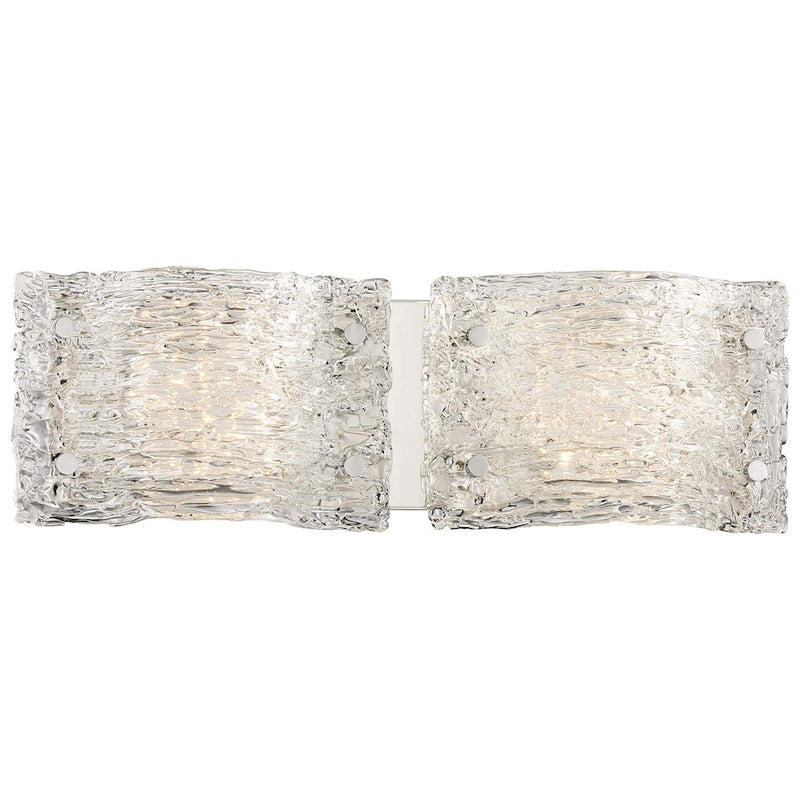 George Kovacs Forest Ice 19in 2-Light LED Bath Vanity Light | Chrome Clear Artisan Glass | Bathroom Vanity & Powder Room | Model P5282-077-L
