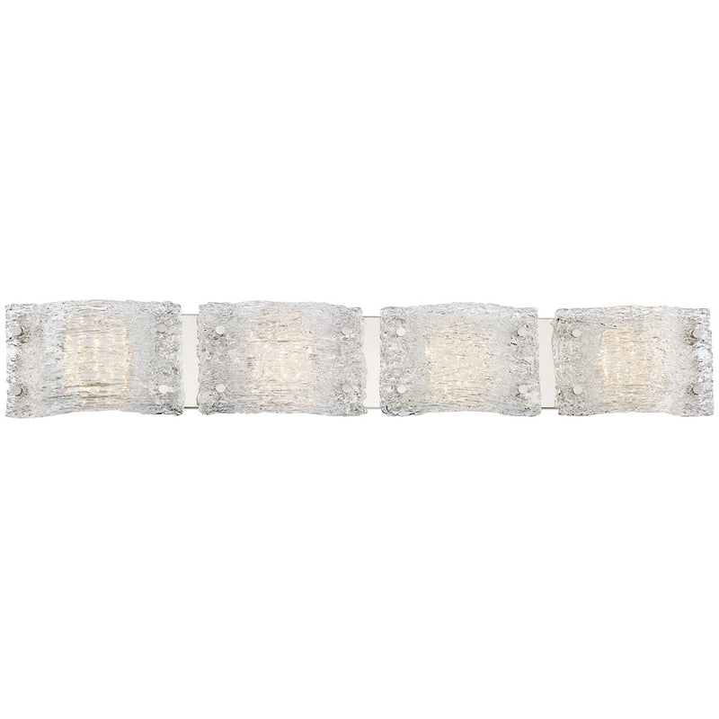 George Kovacs Forest Ice 38in 3-Light Bathroom Vanity Light | Chrome Etched Opal Glass | Bathroom Vanity | 38 x 3 x 6 in | Model P5284-077-L