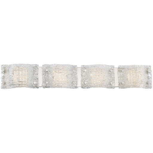 George Kovacs Forest Ice 38in 3-Light Bathroom Vanity Light | Chrome Etched Opal Glass | Bathroom Vanity | 38 x 3 x 6 in | Model P5284-077-L