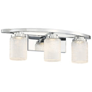 George Kovacs Brilliant 23in 3-Light LED Bath Vanity Light | Chrome and Clear Textured Glass | Bathroom Vanity | 23 x 6 x 8 in | Model P5323-077-L
