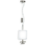 George Kovacs Counter Weights 8in 1-Light Mini Pendant | Contemporary Satin Steel | Kitchen Island & Breakfast Nook | 8 x 12 in | Model P542-612