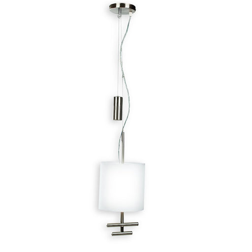 George Kovacs Counter Weights 8in 1-Light Mini Pendant | Contemporary Satin Steel | Kitchen Island & Breakfast Nook | 8 x 12 in | Model P542-612