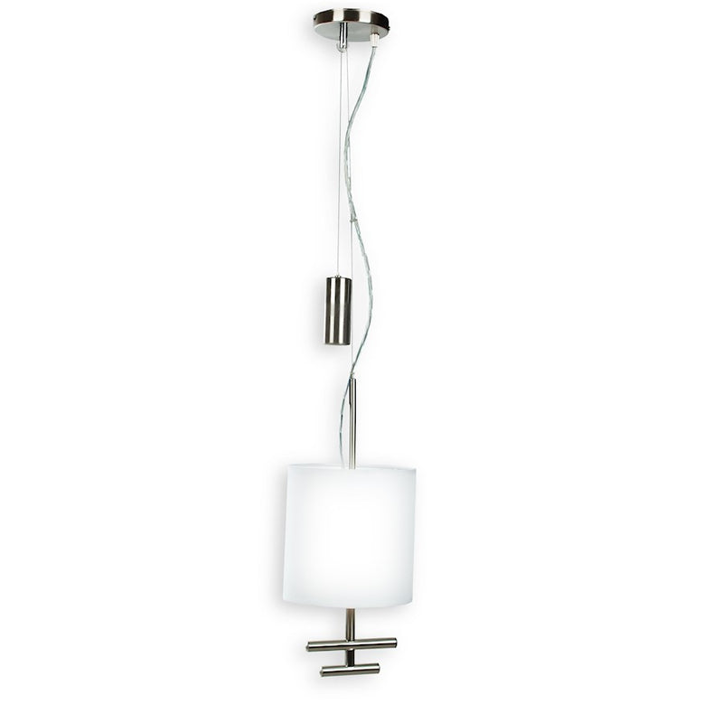 George Kovacs Counter Weights 8in 1-Light Mini Pendant | Contemporary Satin Steel | Kitchen Island & Breakfast Nook | 8 x 12 in | Model P542-612