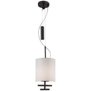 George Kovacs Counter Weights 8in 1-Light Mini Pendant | Contemporary Bronze and Drum Shade | Kitchen Island & Dining Room | Model P542-617