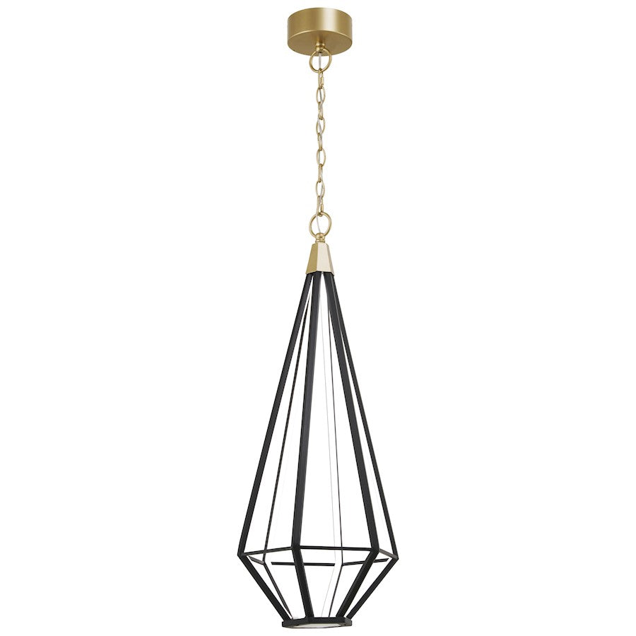 Minka George Kovacs Dripping Gems 1 Light 12" Pendant, Brass/Coal - P5521-726A-L