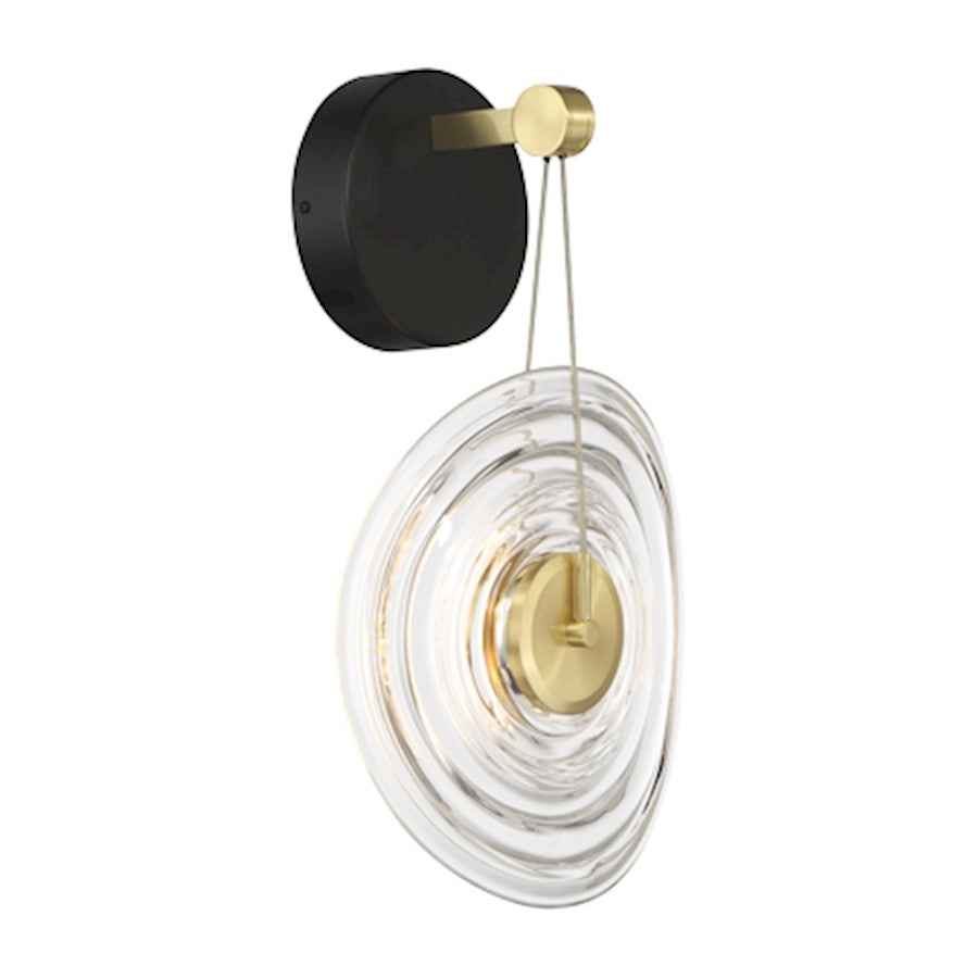 Minka George Kovacs Topknot 1 Light Wall Sconce, Coal/Brushed Gold - P5602-884-L