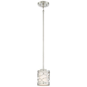 George Kovacs Links 1-Light Mini Pendant | Brushed Nickel Contemporary with Etched Opal Shade | Kitchen Island & Dining Room | Model P5711-084