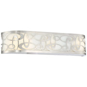 George Kovacs Links 25in 3-Light Bathroom Vanity Light | Contemporary Brushed Nickel and Warm White Fabric Shade | Bathroom Vanity | Model P5713-084