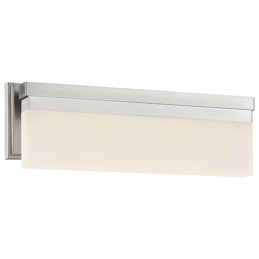 George Kovacs Skinny LED 17in 1-Light Wall Sconce | Streamlined Brushed Nickel and Frosted Glass | Bathroom Vanity & Hallway | Model P5722-084-L