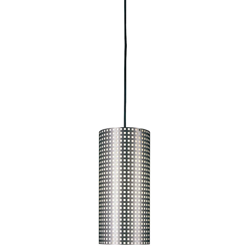 George Kovacs Grid 13in 1-Light Mini Pendant | Contemporary Brushed Nickel Metal | Kitchen Island & Dining Room | 6 x 13 in | Model P5746-084