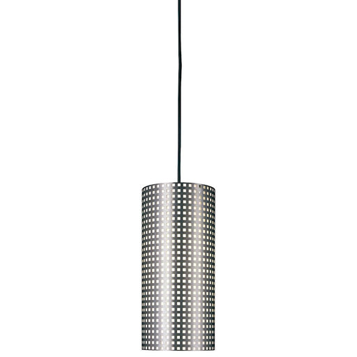 George Kovacs Grid 13in 1-Light Mini Pendant | Contemporary Brushed Nickel Metal | Kitchen Island & Dining Room | 6 x 13 in | Model P5746-084