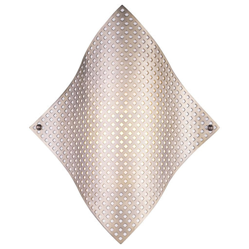 George Kovacs Grid 14in 1-Light Wall Sconce | Modern Brushed Nickel Metal Frame | Living Room & Hallway Accent | 14 x 4 x 17 in | Model P5770-084