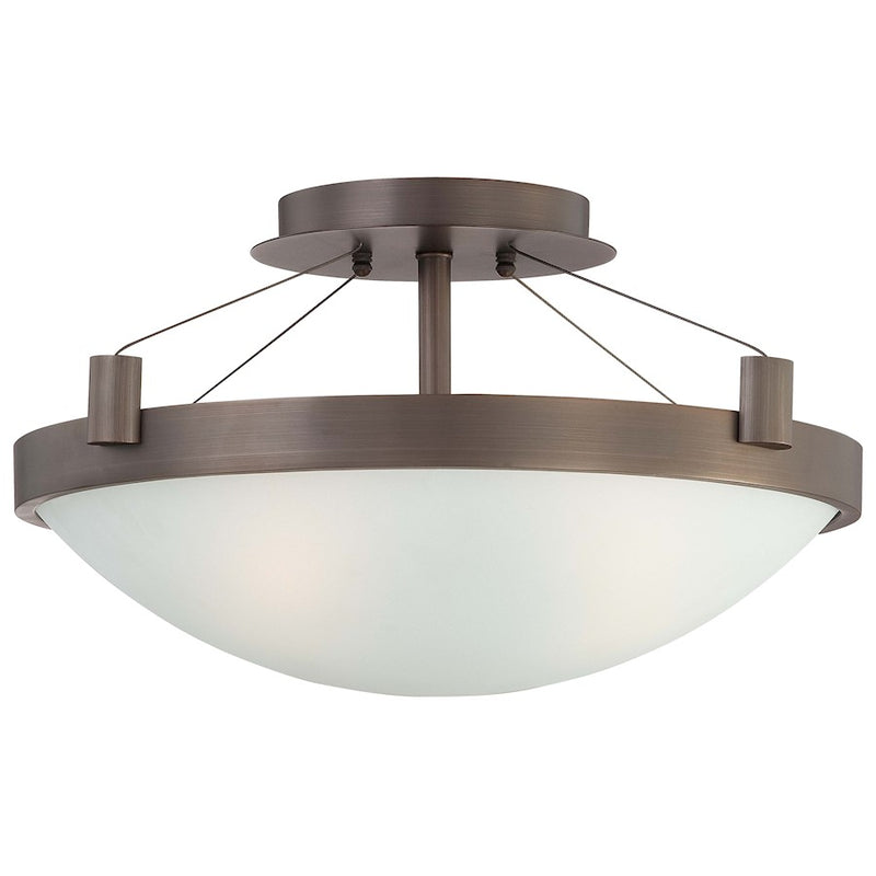 George Kovacs Suspended 3-Light Semi Flush Mount | Contemporary Copper Bronze Patina | Kitchen & Dining Room | Model P591-647