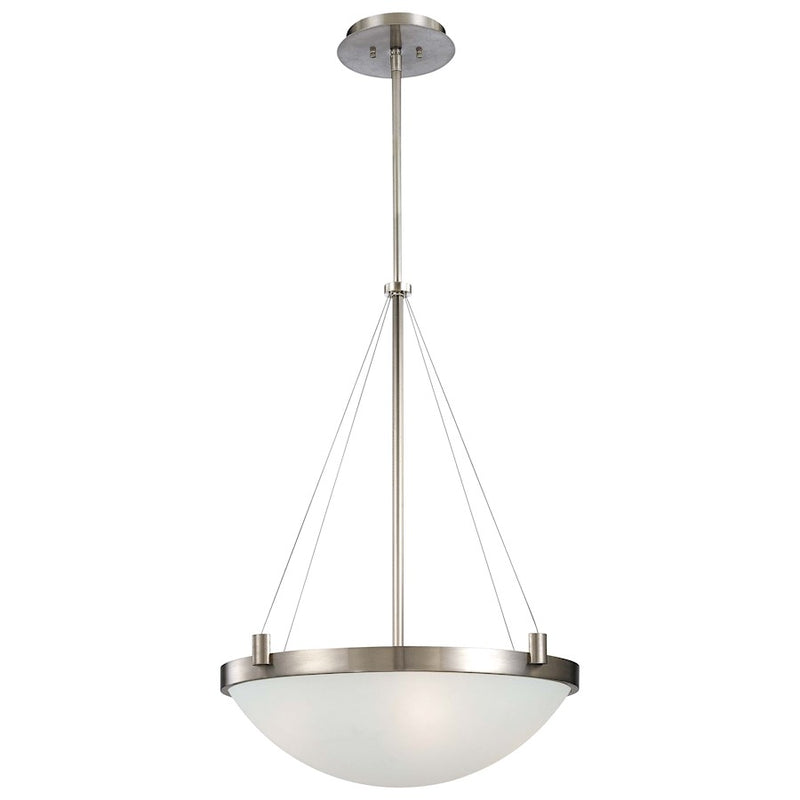 George Kovacs Suspended 21in 4-Light Pendant | Contemporary Brushed Nickel | Kitchen Island & Dining Room | 21 x 21 x 29 in | Model P592-084